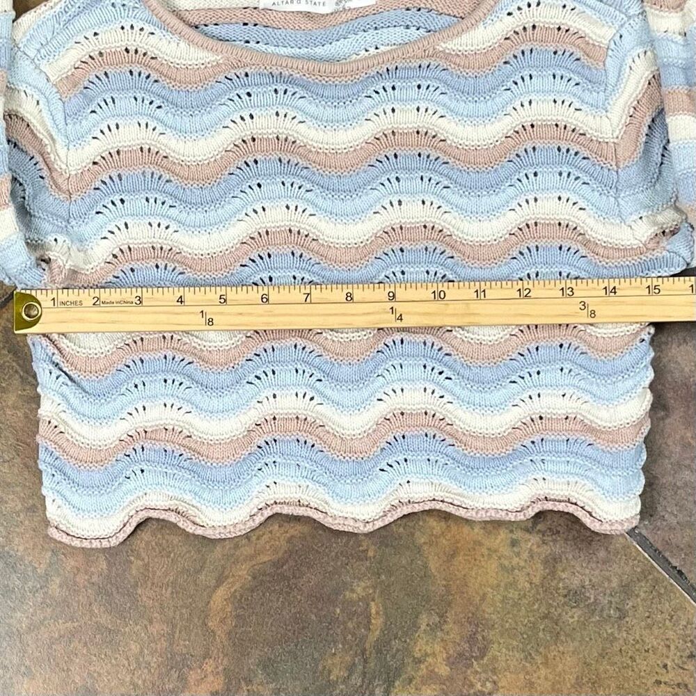 Altar'd State Kelsey Striped Cropped Sweater XS - Picture 4 of 9